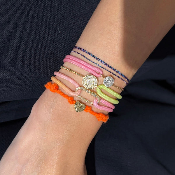 18K Gold Mini Chunky Smiley Diamond Bracelet