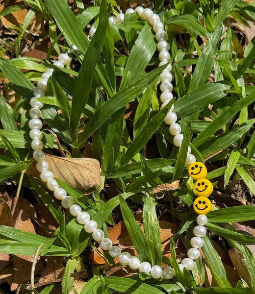 Big Smiley Face Pearl Necklace / Bracelet
