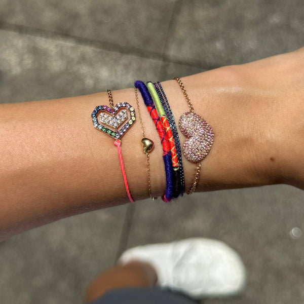 18K Gold Rainbow Sapphires White Diamind