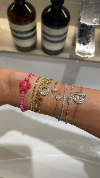 14K Mini Chunky i-Heart Diamonds Bracelet