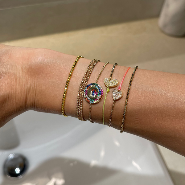 14K Mini Chunky i-Heart Diamonds Bracelet