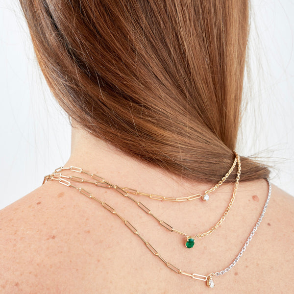 18K Gold Diamond Chain Maxi Necklace