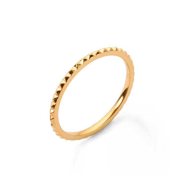 18K Pyramid Stud Ring