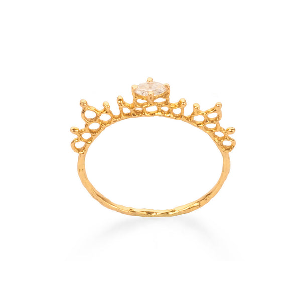 18K Marquise Diamond Crown Ring