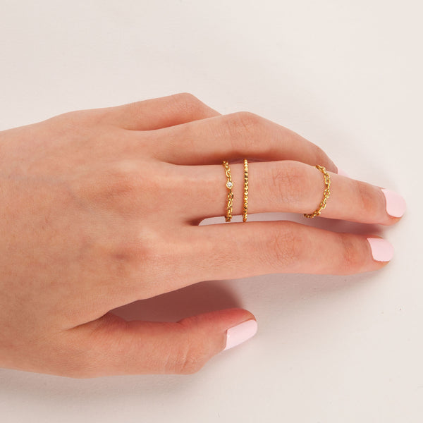 18K Pyramid Stud Ring