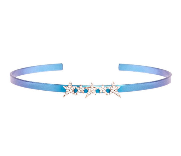 18K Diamonds Cosmos Star Blue Titanium Cuff
