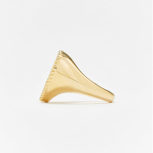 9K Signature Heart Signet Ring