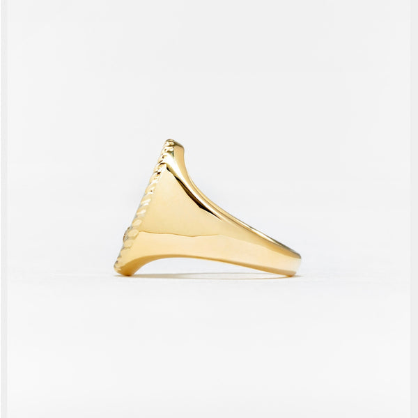 18K Diamonds Oval Signet Ring