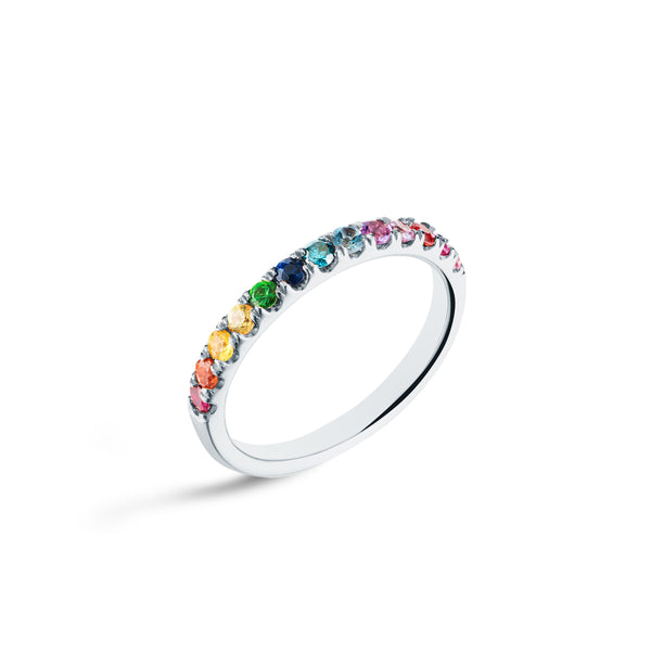 Rainbow Sapphires 14K Band