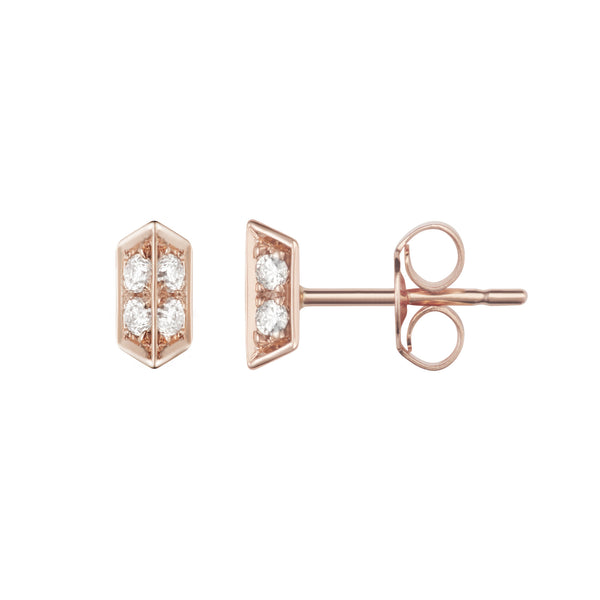 14K Sophia Studs with White Diamonds