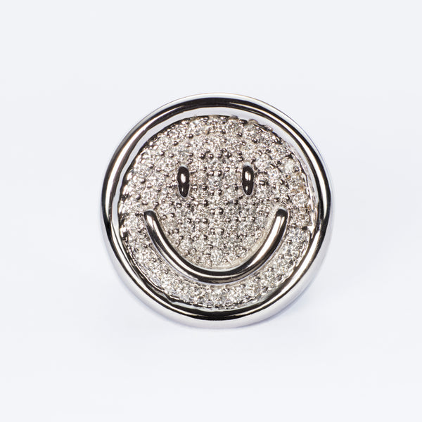 18K Smiley Face Diamonds Ring