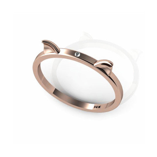 14K Lucky Cat Petite Ring