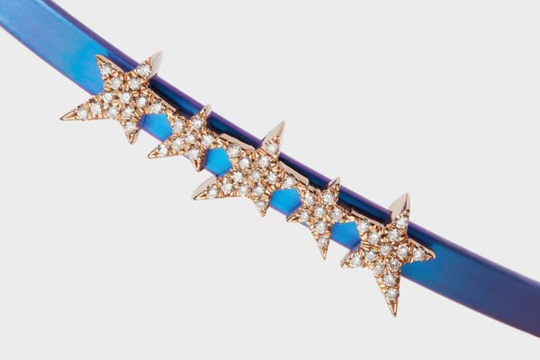 18K Diamonds Cosmos Star Blue Titanium Cuff