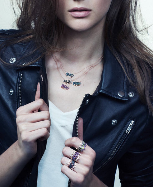 18K Boom Diamonds and Sapphire Necklace