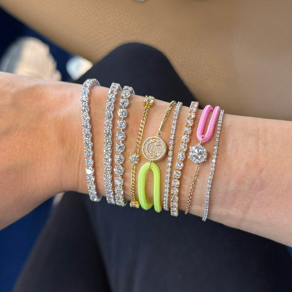 18K Gold Mini Chunky Smiley Diamond Bracelet