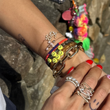 18K Diamond Hearts Cross Bracelet