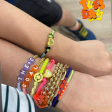 Crystal Bracelet - Pink Fluorite & Purple Fluorite & Amber