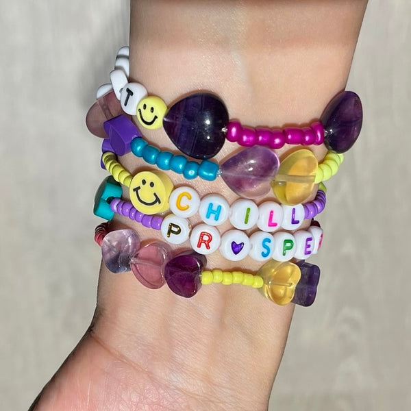 Crystal Bracelet - Rainbow Aesthetic & Fluorite