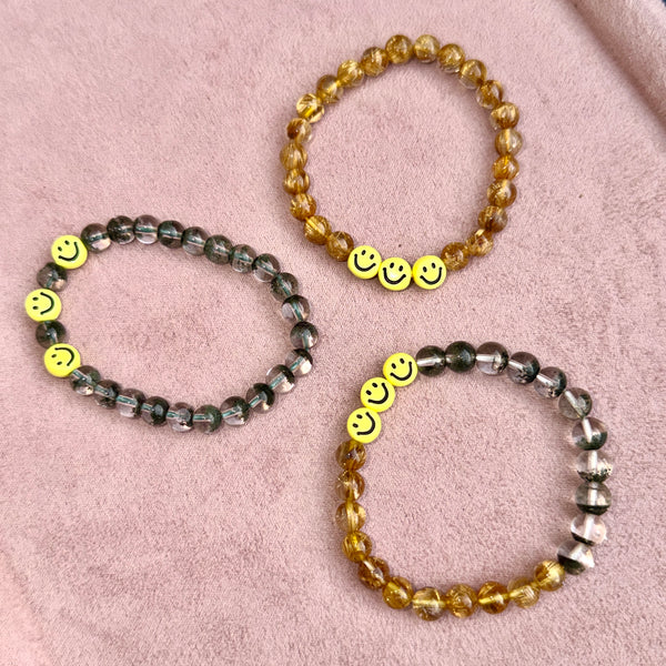 Premium-Grade Crystal Bracelet - Green Phantom Quartz/Titanium Crystal