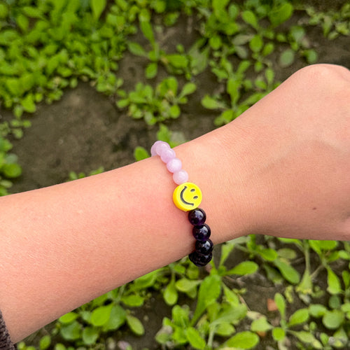 Premium-Grade Crystal Bracelet - Kunzite & Amethyst