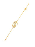 18K Gold Heart-Shaped Diamonds Dollar Sign Bracelet