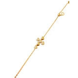 18K Diamond Hearts Cross Bracelet
