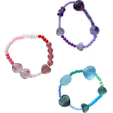 Crystal Bracelet - Rose Quartz & Amethyst & Aqua Blue Lapis Lazul