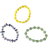 Crystal Bracelet - Amber & Amethyst & Green Phantom Quartz