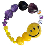 Crystal Bracelet - Thick-cut Amber Smiley Face