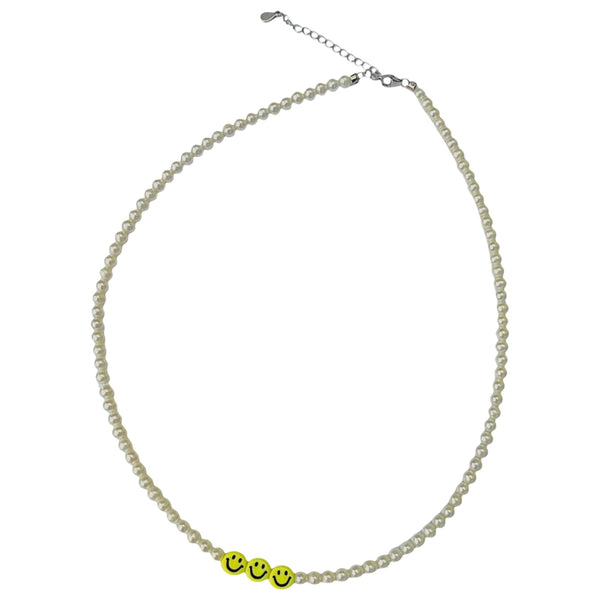 Small Smiley Face Pearl Necklace / Bracelet