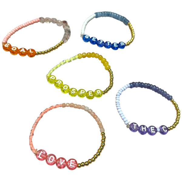 Crystal Bracelet - GOAL & GETTER & PROSPER & LOVE & THE C