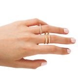 14K Diamond Shaped Petite Ring with Diamonds