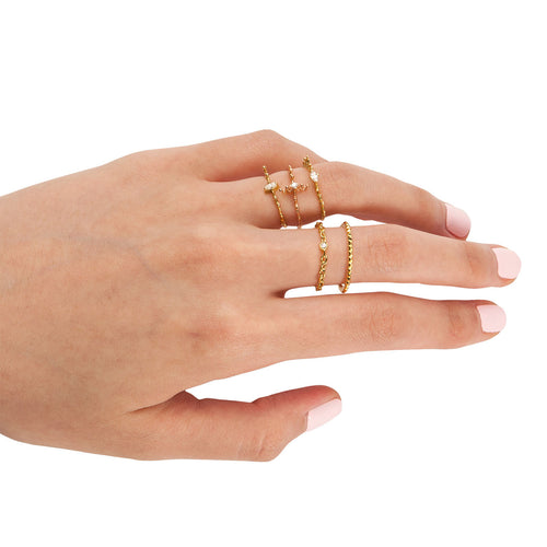 18K Pyramid Stud Ring