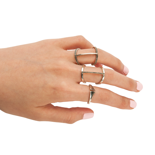 Pave Double Bridge Ring