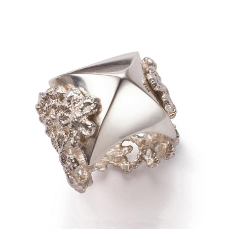 18K Marquise Diamond Cross Ring