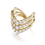 Aria Triple V Diamonds 18K Gold RING