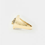 9K Leopard Pearl Signet Ring