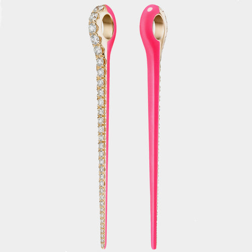 Lola Diamonds Neon Pink Enamel 18K Rose Gold Necklace