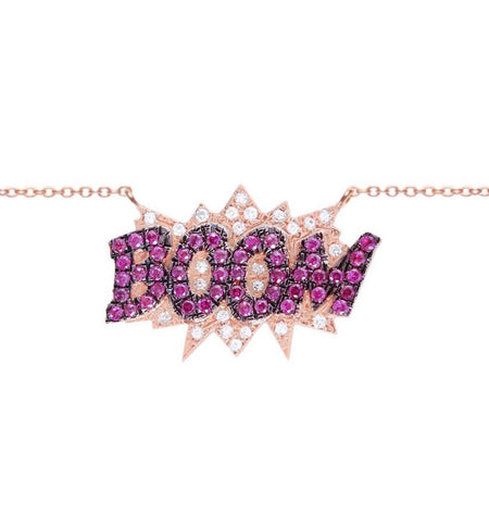 Lola Diamonds Neon Pink Enamel 18K Rose Gold Necklace