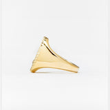 18K Diamonds Oval Signet Ring