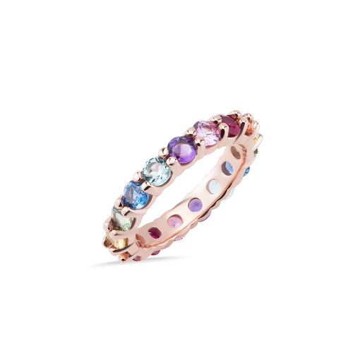 Rainbow Sapphires Eternity 14K Band