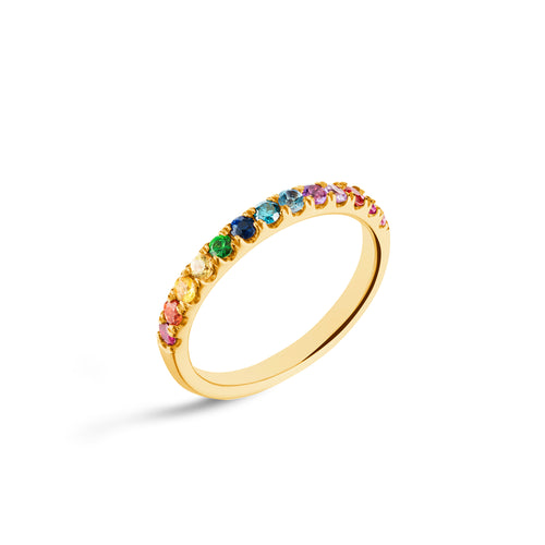 Rainbow Sapphires 14K Band