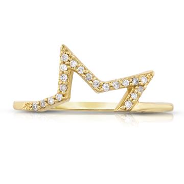 14K Star Pave Ring Set