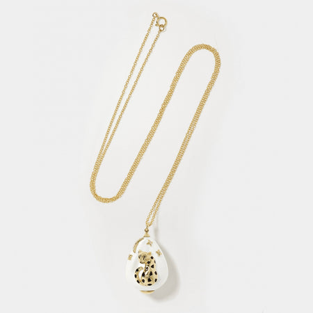 9K Gold Tsavorites and Diamonds Mini Crocodile Necklace