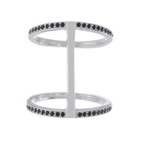 Pave Double Bridge Ring