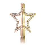 14K Star Pave Ring Set